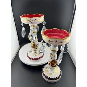 Stunning Pair of Bohemian Glass Lusters